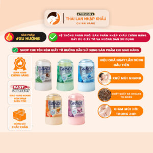 Lăn Khử Mùi Đá Khoáng Grace Thái Lan Kiểm Soát Mồ Hôi Suốt 24 Giờ, lăn nách đá khoáng Grace Thái Lan